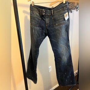Diesel paint splatter denim 30” waist 30” length boot cut low rise NWT